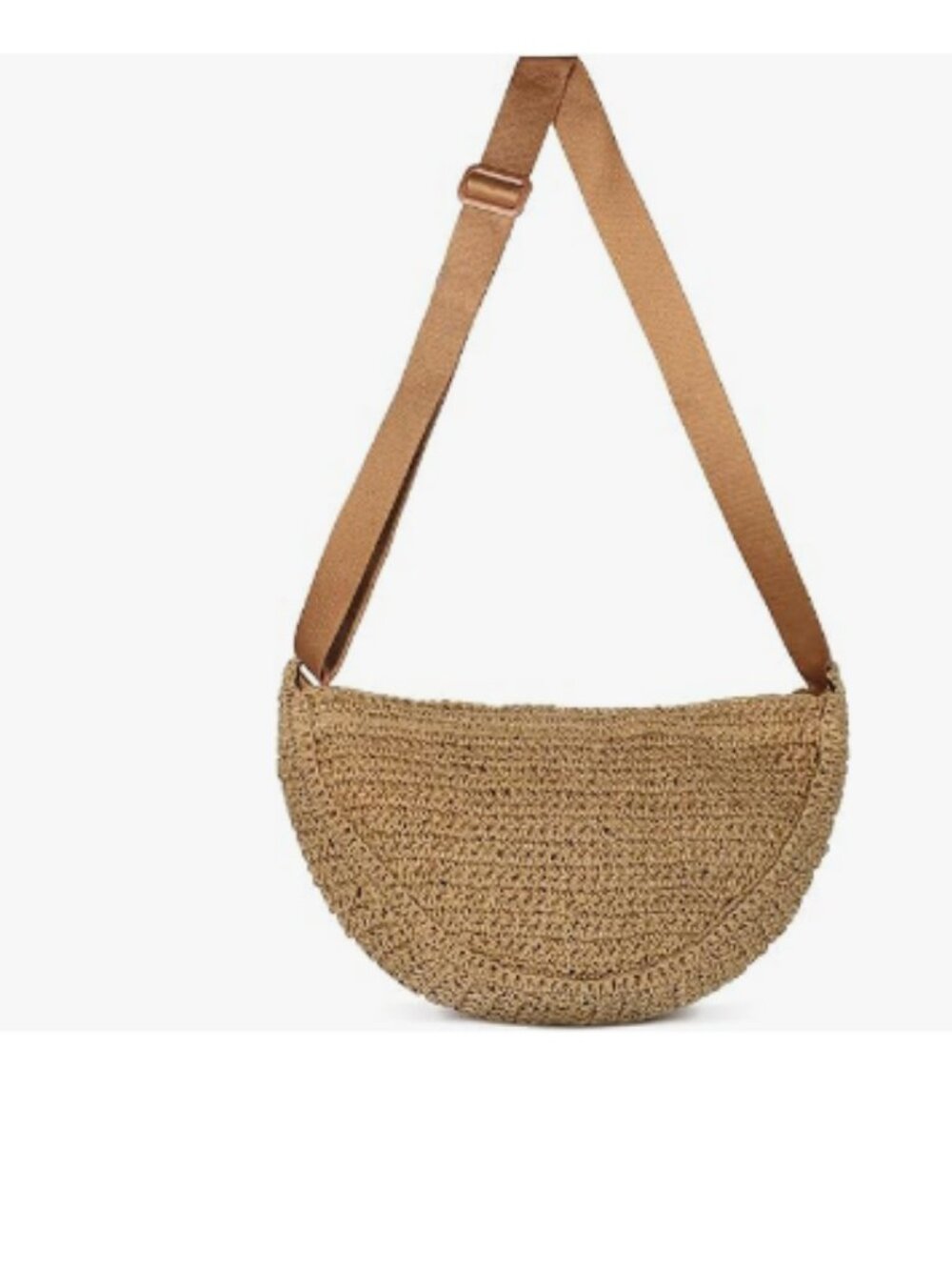 Straw Crossbody Bag for Women Woven Crescent Beach Shoulder Purse